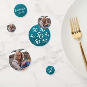 Confettis de table photo pour 50e anniversaire ave