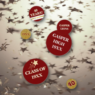 Confettis de table pour les 40 ans de la promotion