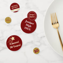 Confettis de table pour réunion de classe festive