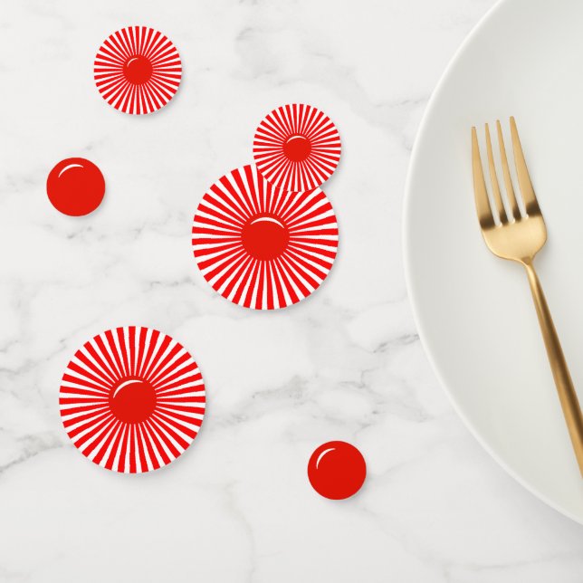Confettis de table Soleil Levant Rouge Blanc (Groupe)