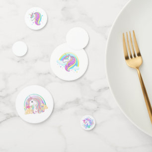 Confettis Décorations de fête d'anniversaire de la Unicorn