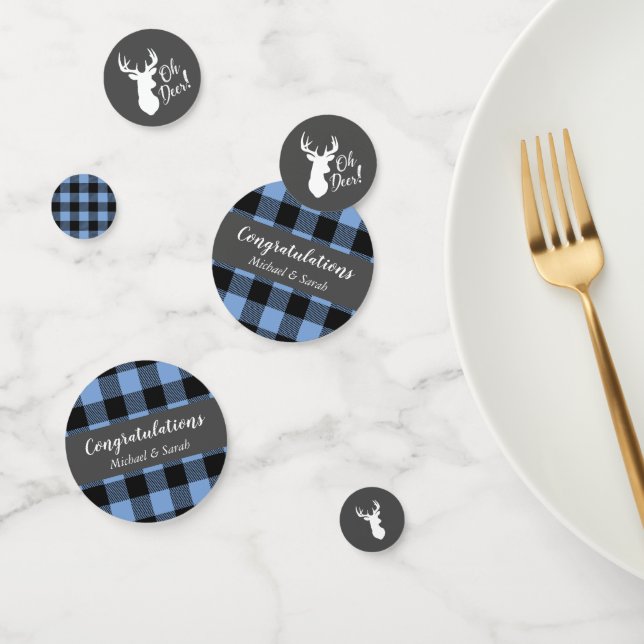 Confettis Deer Hunter Lodge Baby shower Antlers Boy Blue (Groupe)