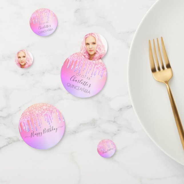 Confettis Dégustation rose quinceanera (Groupe)