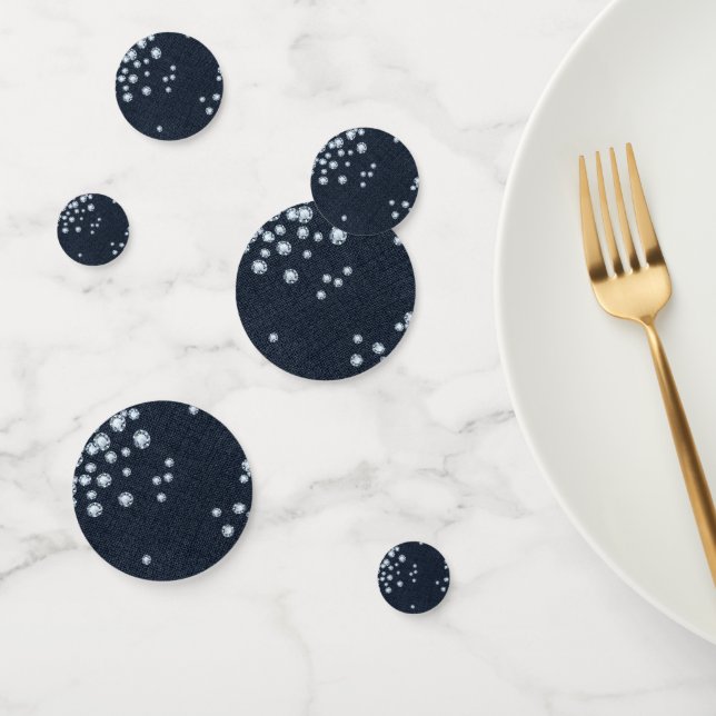 Confettis Denim & Diamonds Glam Sparkle Chic Anniversaire (Groupe)