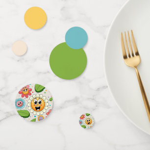 Confettis Design arrière - plan transparent avec fleurs colo