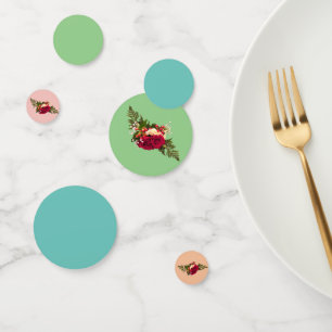Confettis Dessin Antique Swagger Rose Rouge