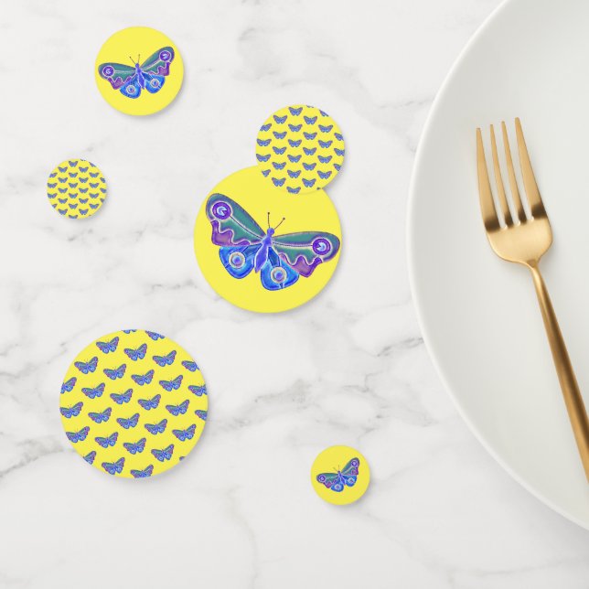 Confettis Dessin de papillon violet (Groupe)