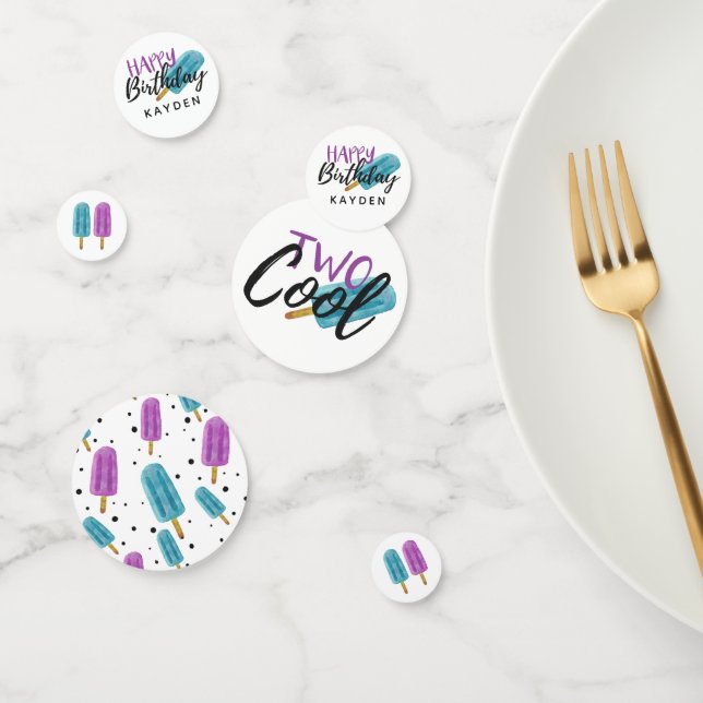 Confettis DEUX COOL Kid's 2nd Birthday Summer Ice Pop Party (Groupe)