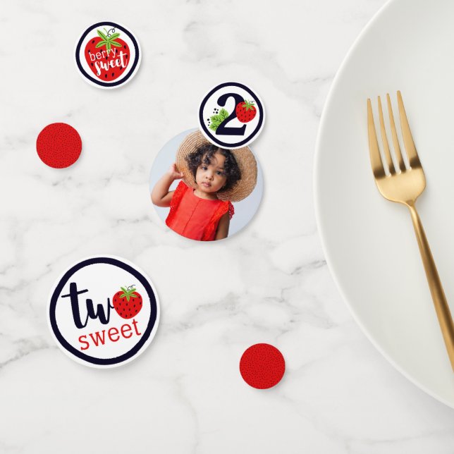 Confettis DEUX fraises sucrées Anniversaire Fille 2e année F (Groupe)
