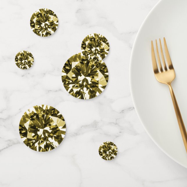 Confettis Diamant Or Faux (Groupe)