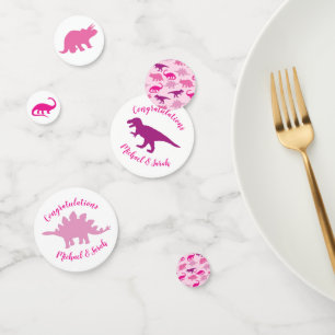 Confettis Dinosaur Baby shower Dino Rose Girl