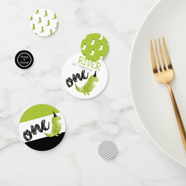 Confettis Dinosaure de Timbre et de Chompe Premier Dino vert (Groupe)