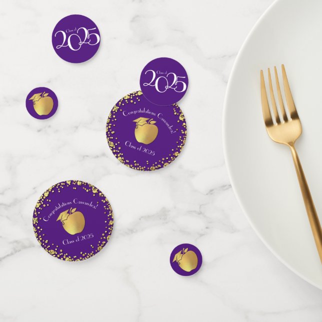 Confettis Diplôme d'enseignement Purple Gold (Groupe)