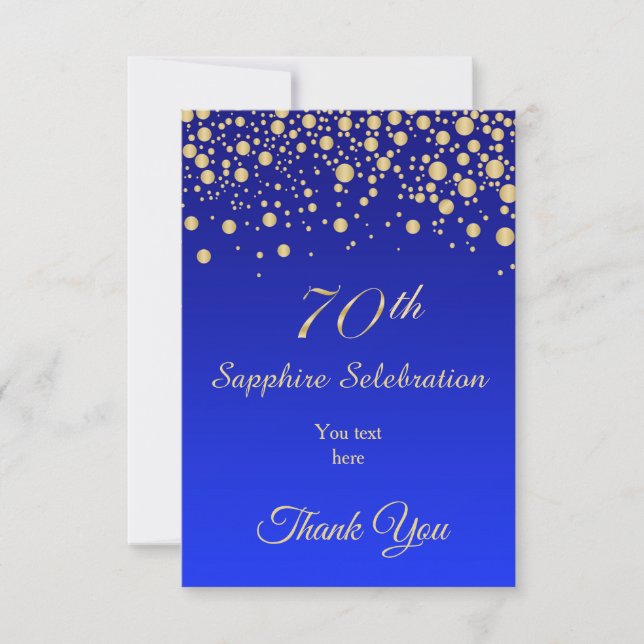 Confettis d'or sur le Merci bleu d'anniversaire de (Devant)