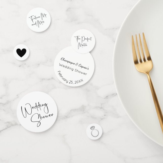 Confettis Douche de Mariage Script Moderne (Groupe)