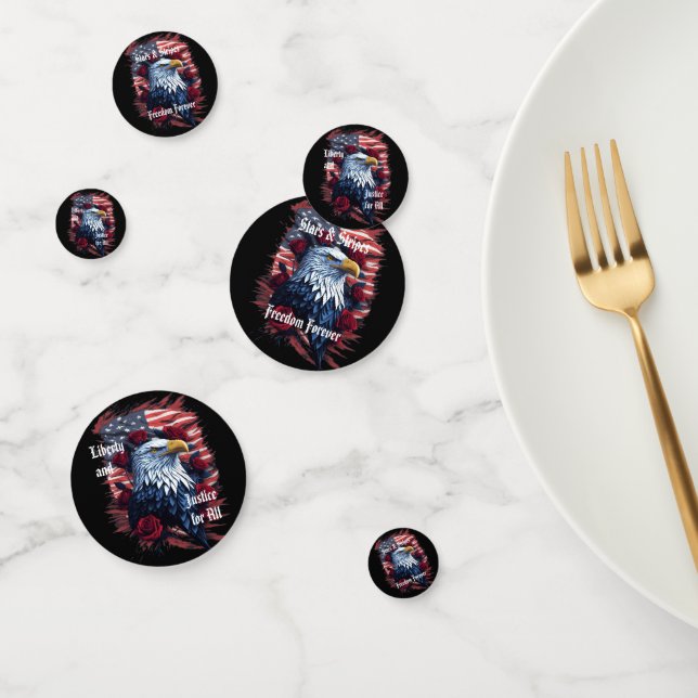 Confettis Drapeau américain Rose pour la liberté des étoiles (Groupe)