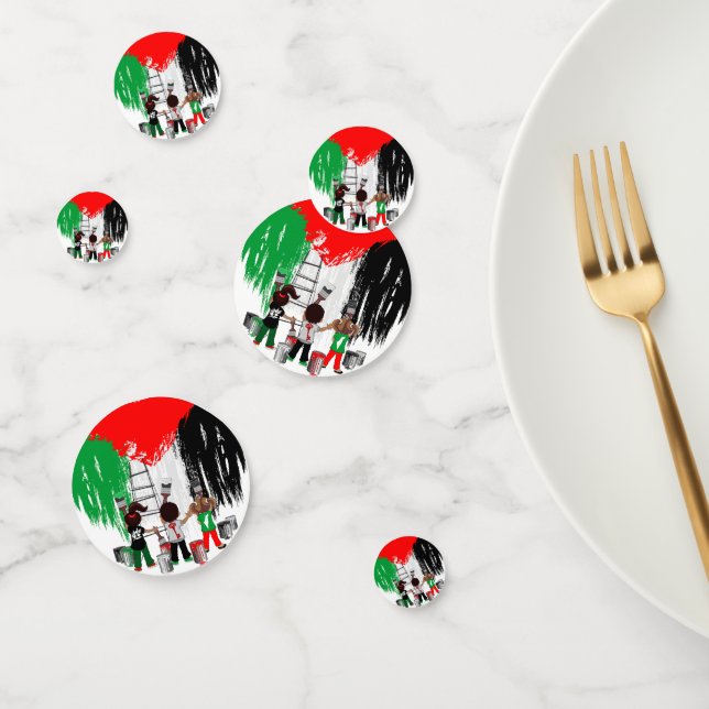Confettis Drapeau palestinien peint par des enfants de Gaza (Groupe)