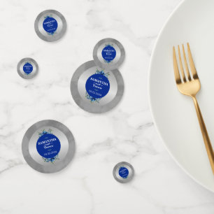 Confettis Élégance florale et fleurs argentées métallisées