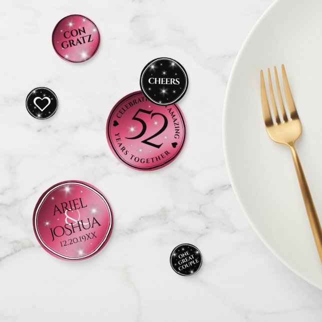 Confettis Élégant 52ème anniversaire de Mariage de rubis éto (Groupe)