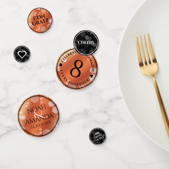 Confettis Élégant 8ème anniversaire de Mariage de bronze (Groupe)