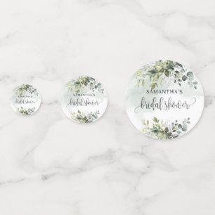 Confettis Elegant baby shower vert poussiéreux eucalyptus or