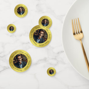 Confettis Élégant Customisé Photo All-Occasion brillant Or