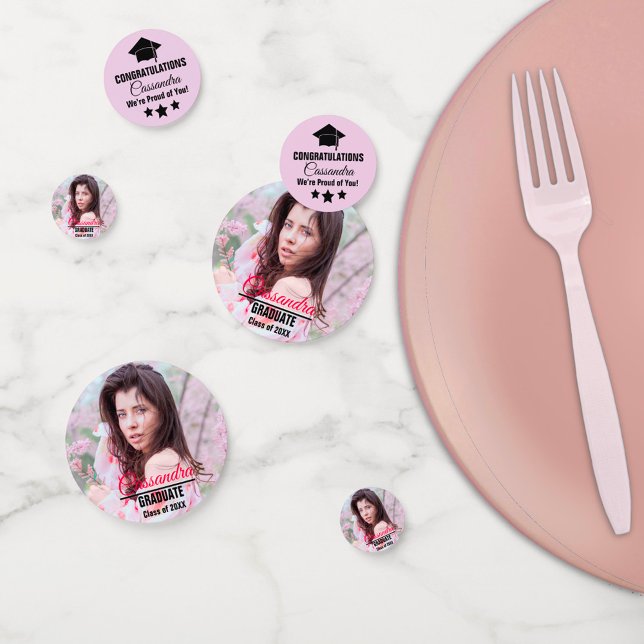 Confettis Élégant Diplômé Photo personnalisée (Créateur téléchargé)