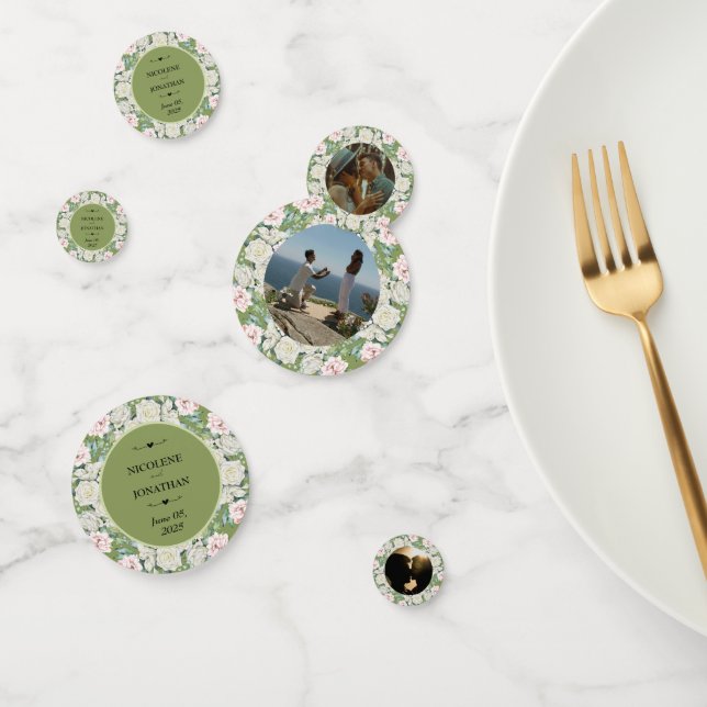 Confettis Élégant Mariage d'accolade florale (Groupe)