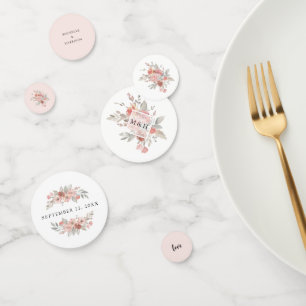 Confettis Élégant Mariage d'aquarelle rose pâle
