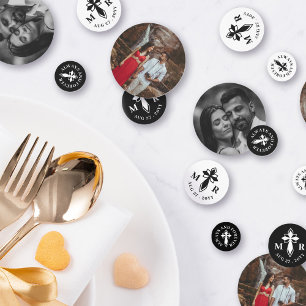 Confettis Élégant Mariage de croix décorative Monogramme & P