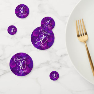 Confettis Elégant Purple 30 et Flirty fête d'anniversaire