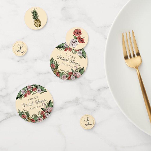 Confettis Élégante Fête de Mariage Tropicale Jaune (Groupe)