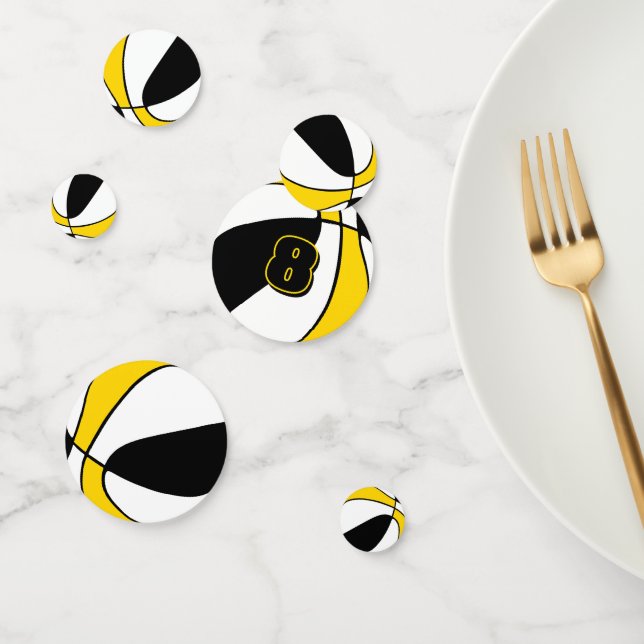 Confettis équipe d'or noir couleurs basketball (Groupe)