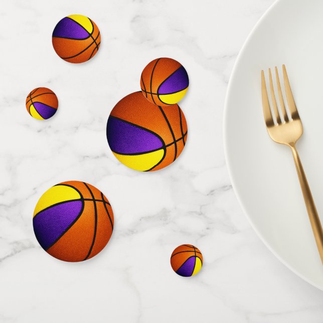 Confettis équipe d'or violet couleurs basketball (Groupe)