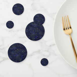 Confettis Étoiles célestes bleues et or aquarelle fantaisist