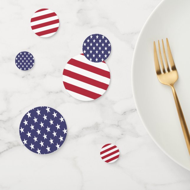 Confettis Étoiles et rayures Patriotique Américaine USA 4 ju (Groupe)
