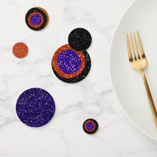 Confettis Faux Purple, Orange et Parties scintillant noire  