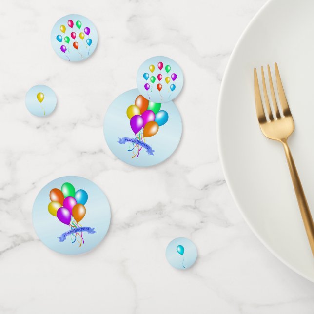 Confettis Festive Joyeux Ballons d'anniversaire de plusieurs (Groupe)