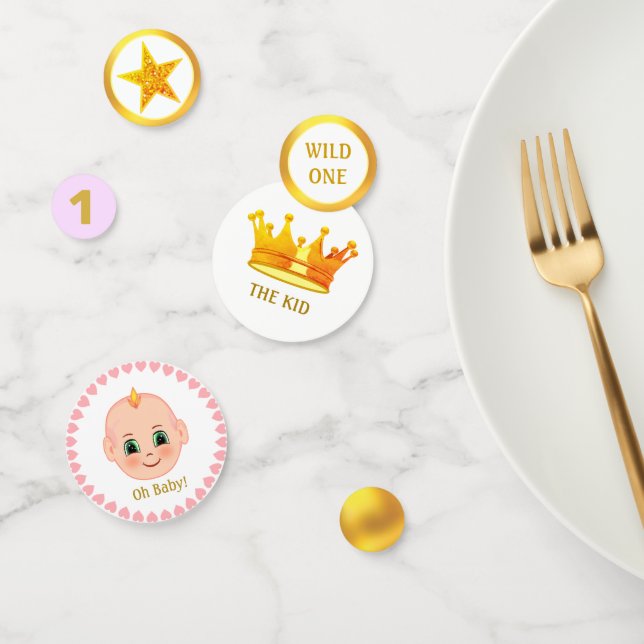 Confettis Fête d'anniversaire du premier bébé et Golden Star (Groupe)