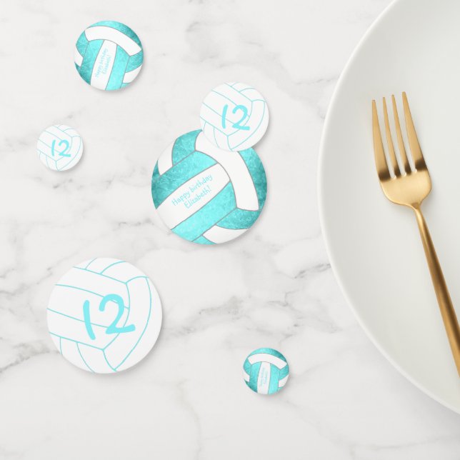 Confettis fête d'anniversaire turquoise turquoise filles vol (Groupe)