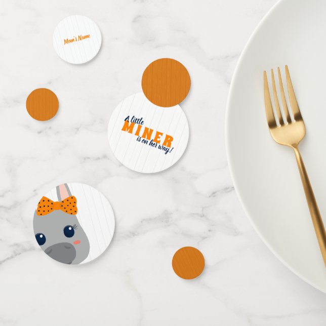 Confettis Fête de Bébé Fille Âne Orange (Groupe)