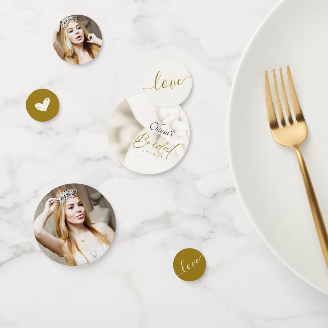 Confettis Fête de Mariage Ivory Bloom et écriture élégante e (Groupe)