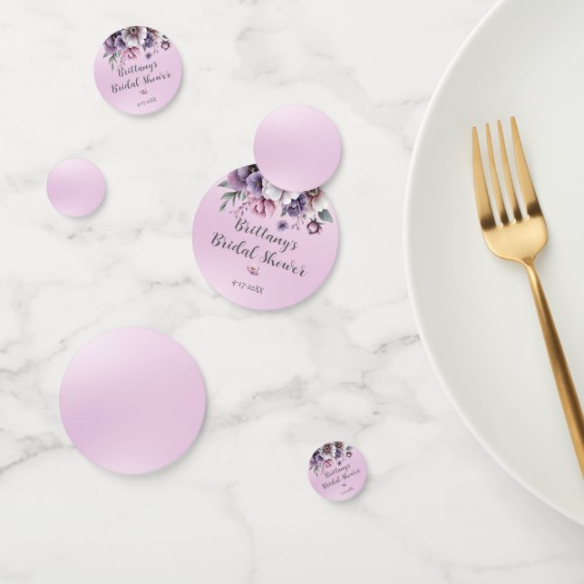 Confettis Fête des mariées Lavender Aquarelle Florale (Groupe)