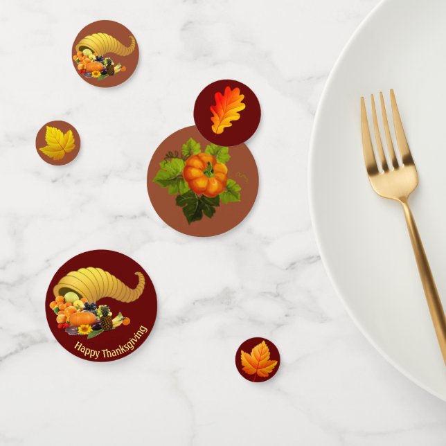 Confettis Feuilles d'automne, citrouille & fruits Thanksgivi (Groupe)