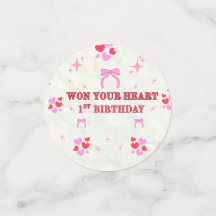 FILLE 1ER ANNIVERSAIRE CŒURS ÉTOILES VIOLETTES CON