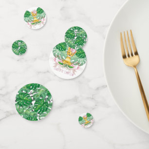 Confettis Fille Anniversaire I Baptême Lion Personnalisé