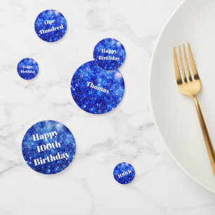 Confettis Flamme bleu personnalisé 100e anniversaire