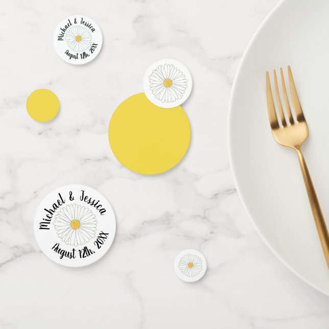 Confettis Fleur Jardin Floral Jaune Blanc (Groupe)