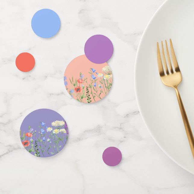 Confettis Fleur sauvage d'aquarelle Pastel (Groupe)