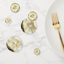 Fleurs Abstraites d'argent ou d'or sur - Silk & Ar